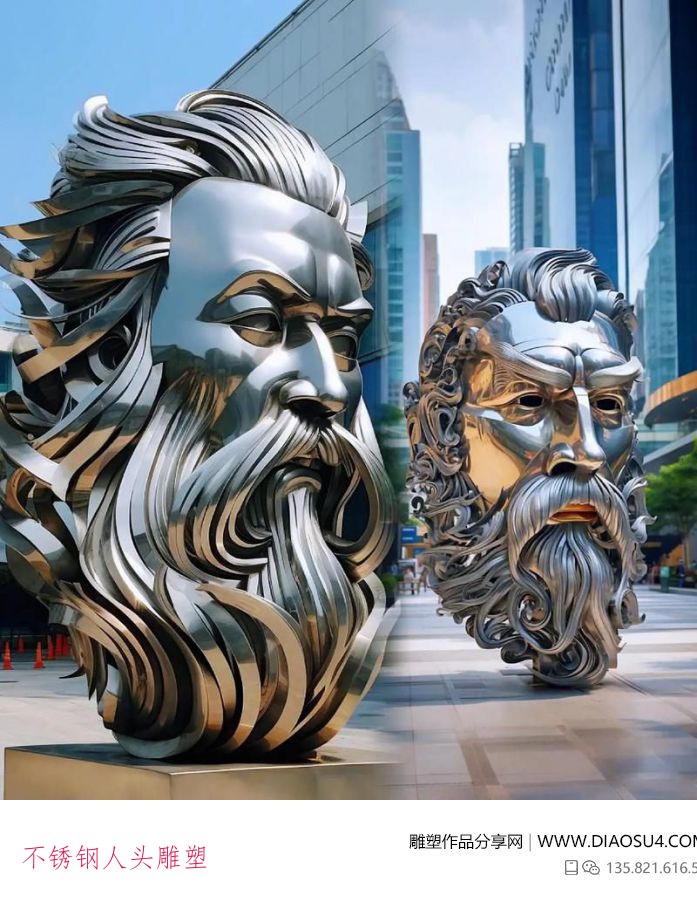 不銹鋼人頭雕塑