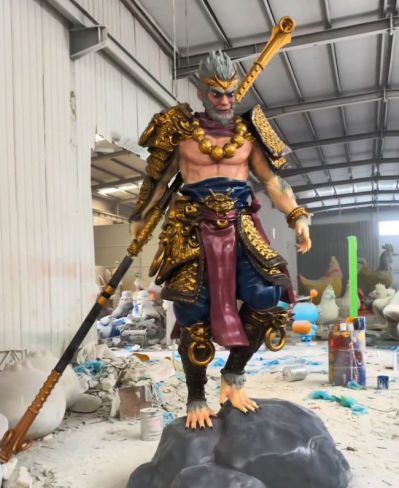 玻璃鋼黑神話悟空國漫人物雕塑