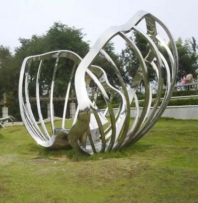 不銹鋼貝殼抽象海洋動物景觀雕塑