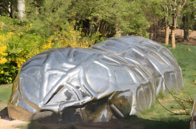 鏡面不銹鋼花生雕塑，仿真、鏤空花生擺件