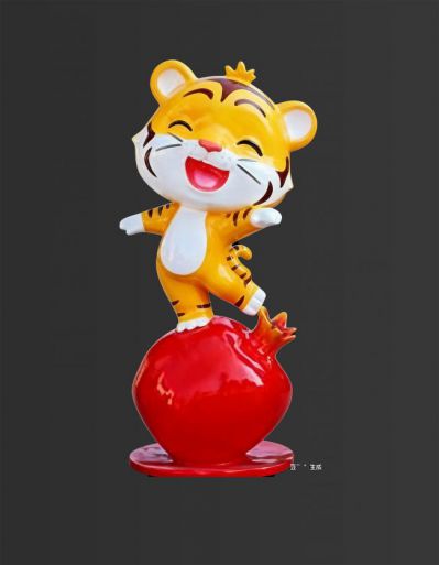 水果造型玻璃鋼卡通十二生肖動物雕塑